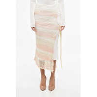 Fuste lungi Sportmax Double-Layered Ecuador Skirt With Crochet Design Femei