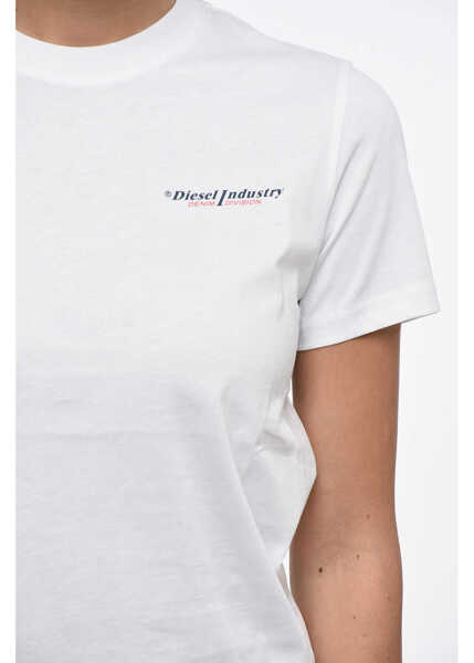 Tricouri Diesel Cotton Crew-Neck T-Shirt Industry White Femei (BM 19165559) 3