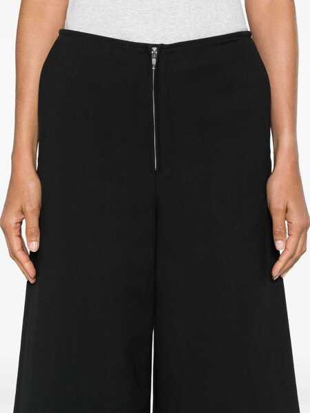 Pantaloni office TOTME Cotton Wide Leg Pants With Zip Black Femei (BM 19165568) 5