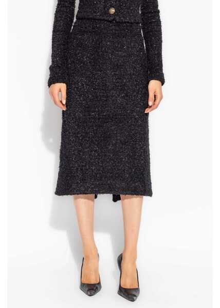 Fuste lungi Balenciaga Lurex Knitted Longuette With Back Zip And Split Black Femei (BM 19165571) 3