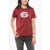 Diesel Crew Neck Cotton T-Shirt With Embossed Logo Burgundy