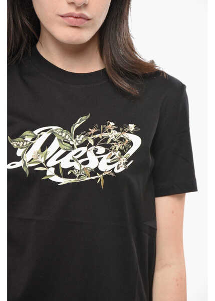 Tricouri Diesel Crew Neck Garden Cotton T-Shirt Black Femei (BM 19165592) 3