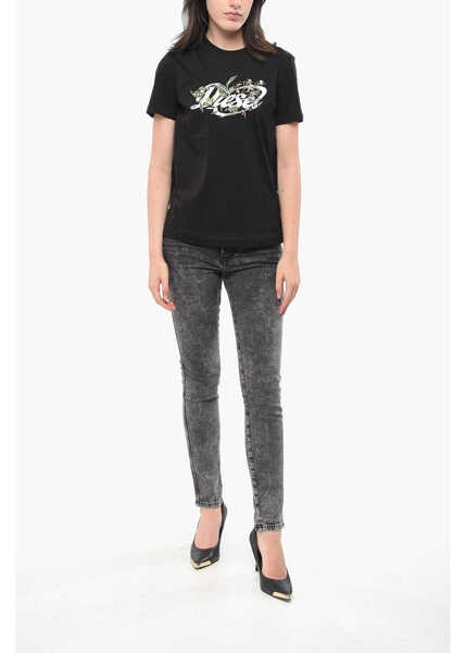 Tricouri Diesel Crew Neck Garden Cotton T-Shirt Black Femei (BM 19165592) 4