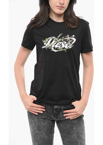 Tricouri Diesel Crew Neck Garden Cotton T-Shirt Black Femei (BM 19165592) 1