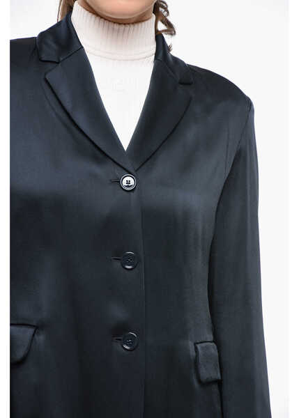 Sacouri Max Mara S Satin Guido Slim Fit Blazer Blue Femei (BM 19165595) 3