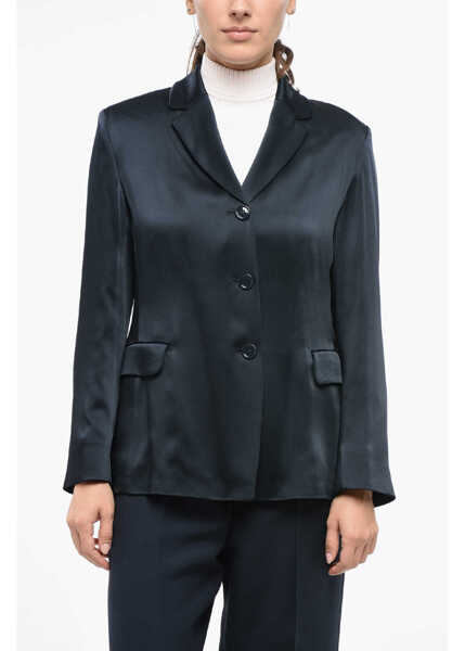 Sacouri Max Mara S Satin Guido Slim Fit Blazer Blue Femei (BM 19165595) 1