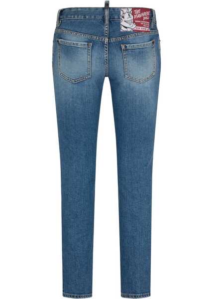 Blugi drepti DSQUARED2 Regular Waist Slim Fit Jennifer Jeans 13Cm Blue Femei (BM 19165613) 2
