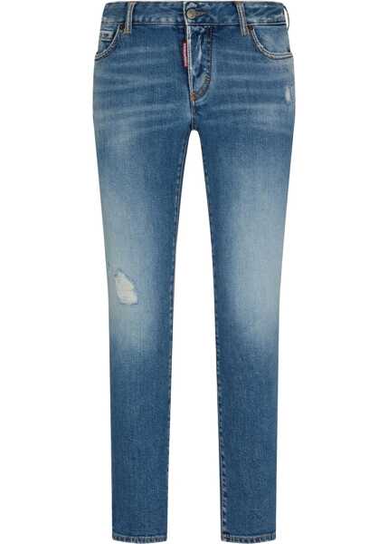 Blugi drepti DSQUARED2 Regular Waist Slim Fit Jennifer Jeans 13Cm Blue Femei (BM 19165613) 1