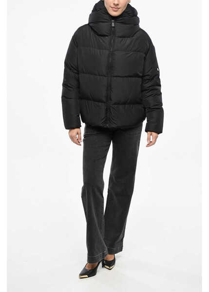 Geci de iarna Bacon Quilted Cloud Down Jacket With Front Zip Black Femei (BM 19165631) 4