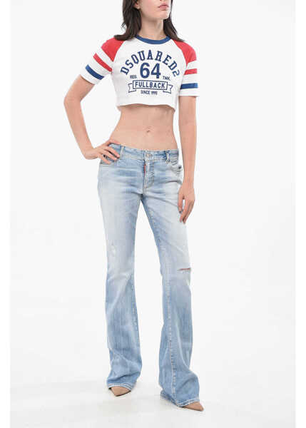 Blugi drepti DSQUARED2 Medium Waist Boot Cut Jeans 24Cm Blue Femei (BM 19165637) 4