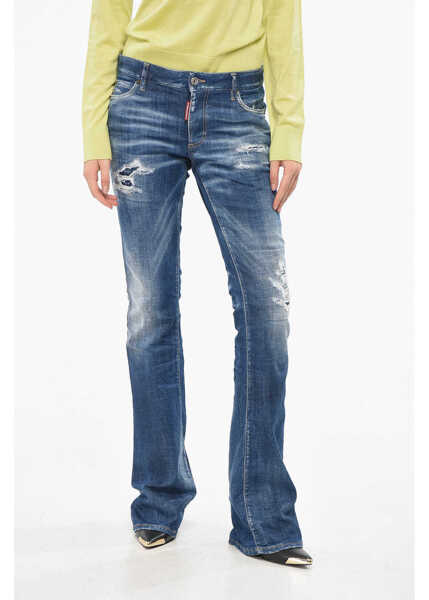 Blugi drepti DSQUARED2 Medium Waist Boot Cut Jeans 24Cm Blue Femei (BM 19165649) 1