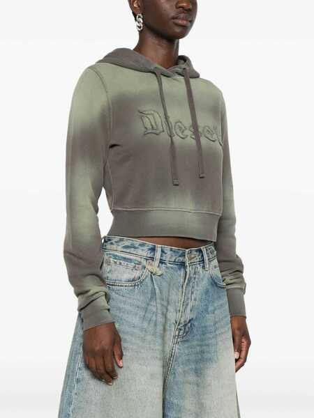 Bluze de trening Diesel Red Tag Cropped Fit Slimmy Hoodie With Patched Logo Military Green Femei (BM 19165655) 3