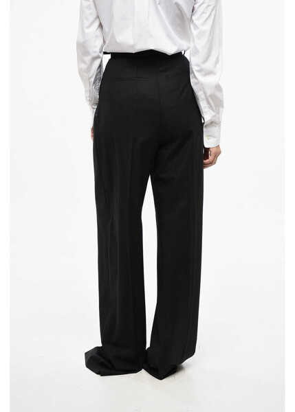 Pantaloni office Max Mara Sportmax Double-Pleated Kiens Palazzo Pants Black Femei (BM 19165658) 2