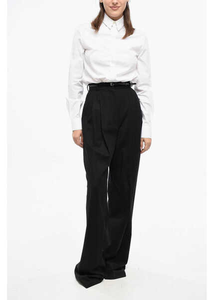 Pantaloni office Max Mara Sportmax Double-Pleated Kiens Palazzo Pants Black Femei (BM 19165658) 4