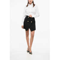 Fuste scurte Dama - Fuste scurte Balmain Double-Breasted Wool Miniskirt With Logoed Buttons Black Femei (BM 19165661) - B-mall.ro