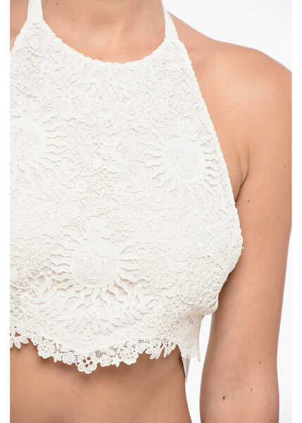 Bluze Dior Macram Cotton Blend Halter Neck Top White Femei (BM 19165667) 3