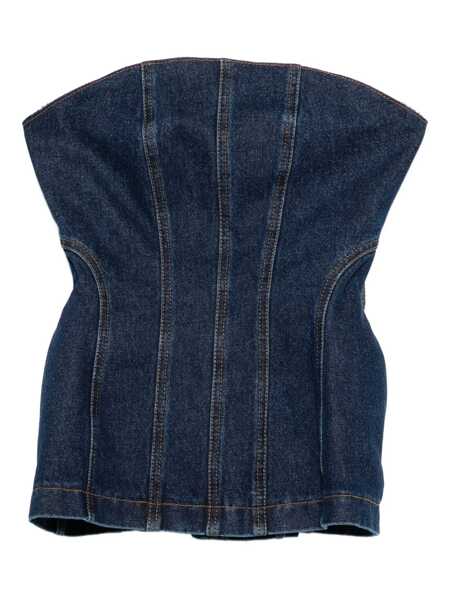 Topuri Magda Butrym Magda Butrym Strapless Denim Corset Top NAVY Femei (BM 19166946) 1