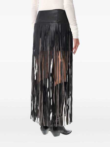 Fuste THE GARMENT The Garment Brooklyn Leather-Look Fringe Skirt Black Femei (BM 19166979) 3