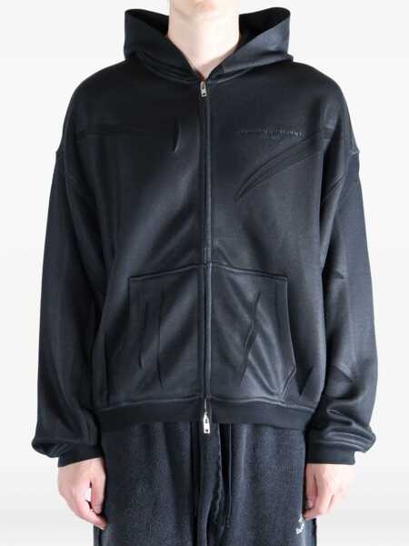 Bluze de trening Alexander Wang Alexander Wang Black Crinkled Effect Hoodie Sweatshirt Black Femei (BM 19167273) 2