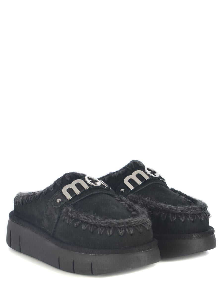 Pantofi Mou Mou  Bounce Clog Metal Logo Slippers Black Femei (BM 19167672) 2