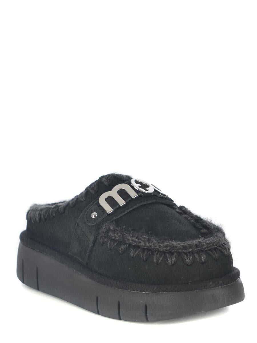 Pantofi Mou Mou  Bounce Clog Metal Logo Slippers Black Femei (BM 19167672) 3