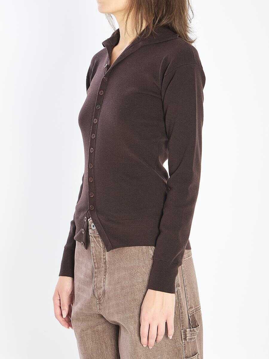 Cardigane LEMAIRE Buttoned Fitted Cardigan BROWN Femei (BM 19168593) 2