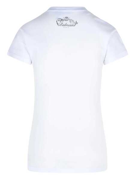 Tricouri Balmain Balmain Knotted Cotton T-Shirt WHITE Femei (BM 19169643) 2