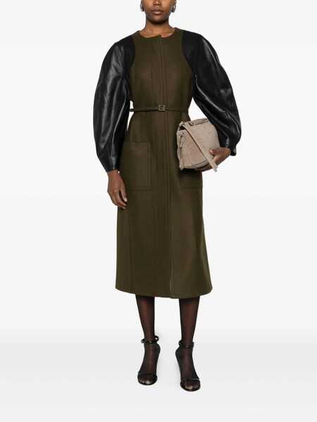 Paltoane Fendi Fendi Wool Coat GREEN Femei (BM 19169652) 2