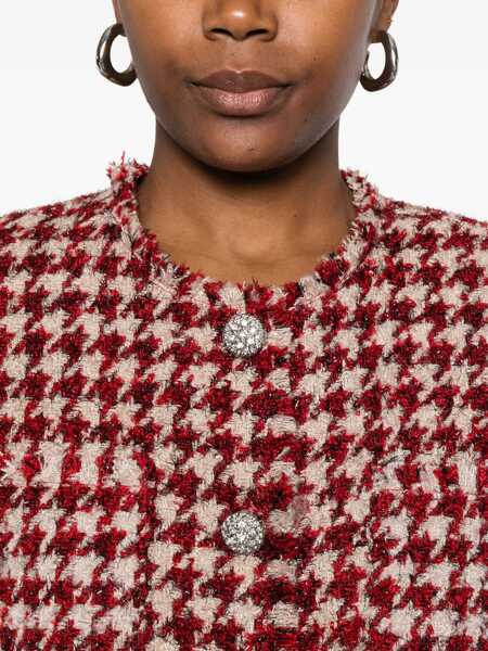 Geci Liu Jo Liu Jo Jacket Featuring A Houndstooth Pattern RED Femei (BM 19170558) 5
