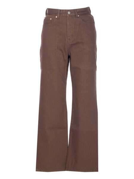 Pantaloni casual DUNST Essential Brown Jeans With Belt Loops And Logo Patch On The Rear In Denim Woman BROWN Femei (BM 19171443) 1