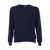 SETTE FILI CASHMERE French Shoulder Crew Neck Sweater Blue