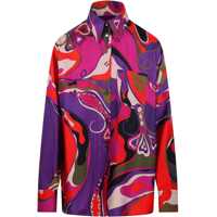 Camasi casual Silk Shirt with Abstract Print Femei