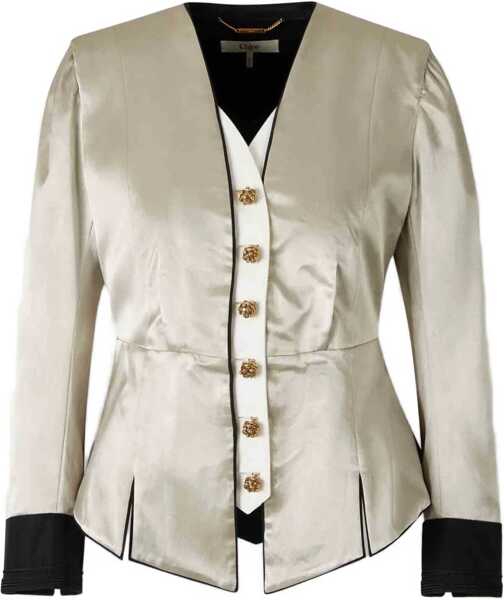 Jachete Chloe Tailored Silk Jacket SILVER CLOUD Femei (BM 19172711) 1