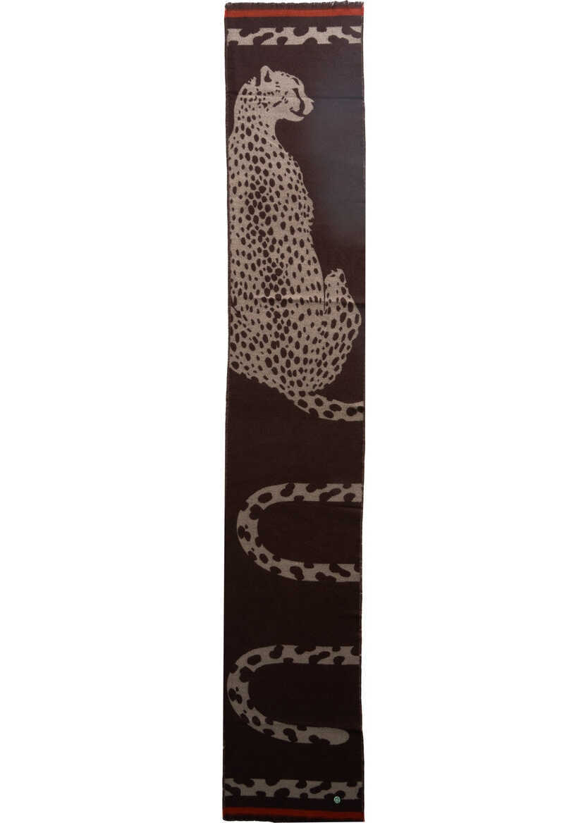 Esarfe Codello Scarf with animal print Brown Femei (BM 19173344) 3