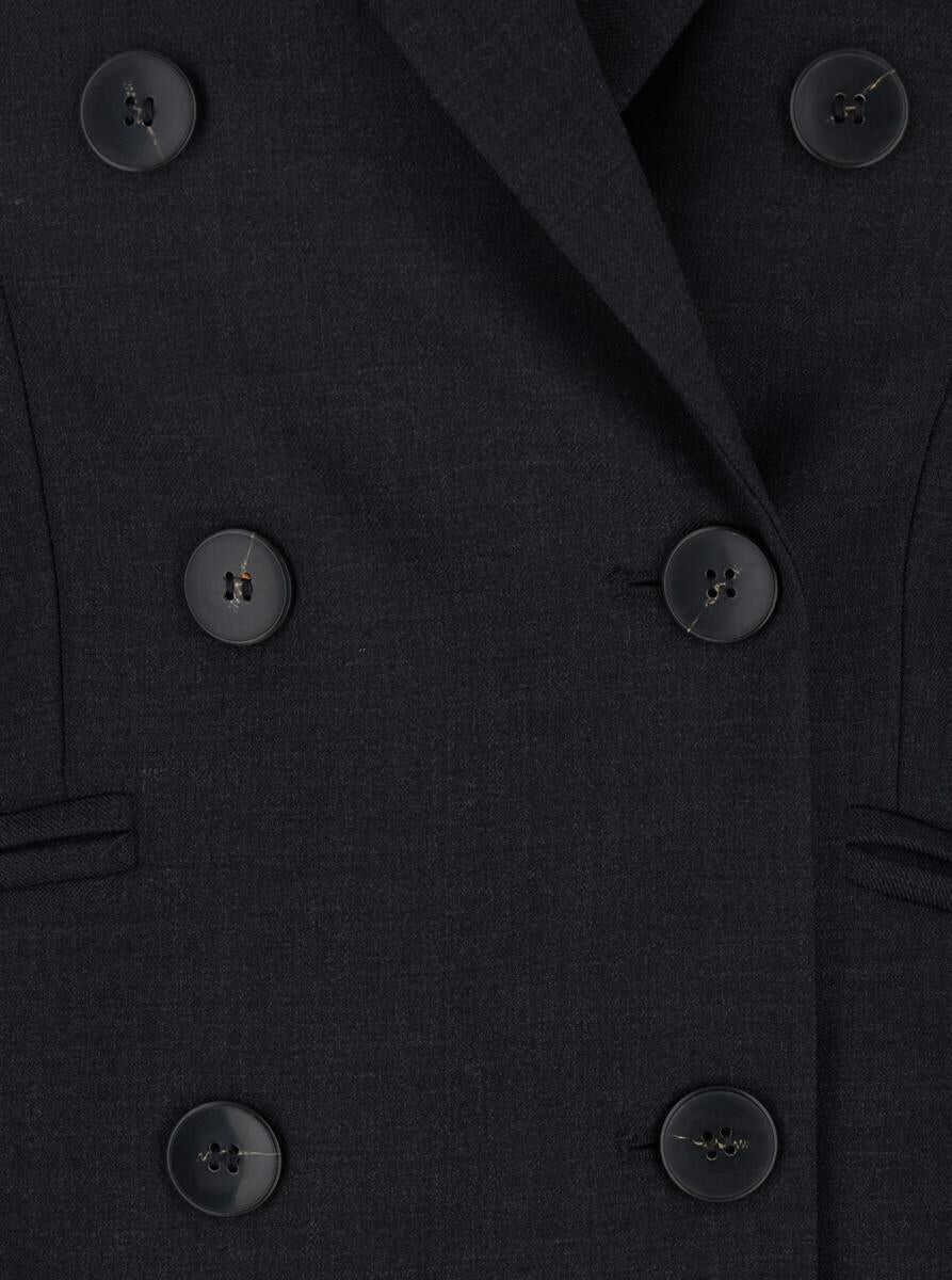 Sacouri MERCI Grey Double-Breasted Jacket With Peak Revers In Fabric Woman GREY Femei (BM 19176648) 3