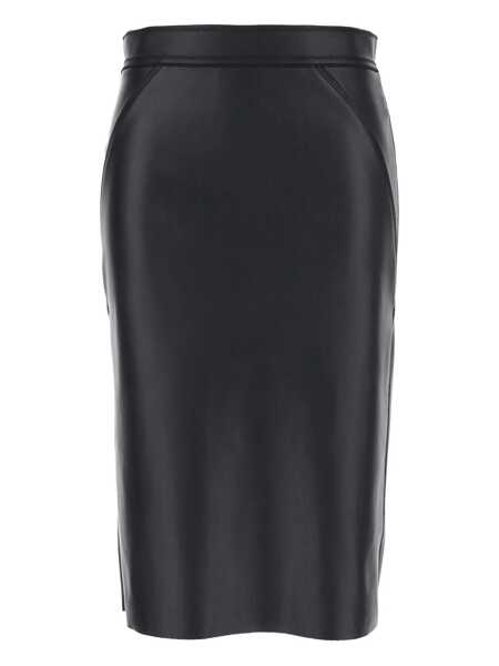 Fuste MERCI Black Skirt With Rear Zip Closure In Ecoleather Woman Black Femei (BM 19176792) 1