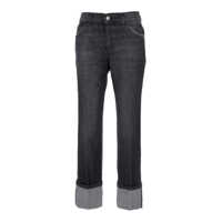Blugi Blue Jeans With Belt Loops And Logo Patch On The Rear In Denim Woman Femei