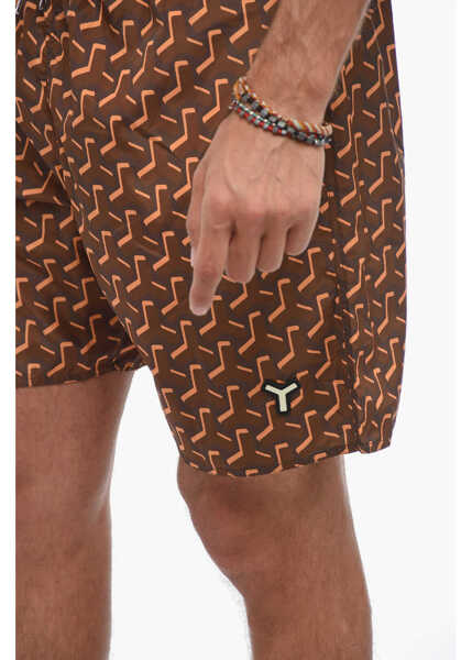 Bermude YES I AM Pattern Print Boxer Swimsuit Brown Barbati (BM 19179941) 3