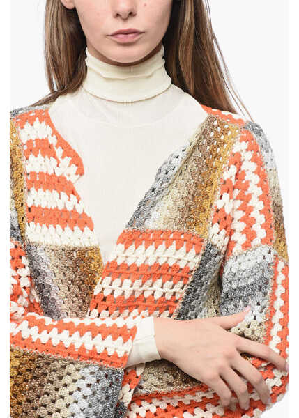 Cardigane ROSE CARMINE Crochet Cardigan With Lurex Detailing Multicolor Femei (BM 19179947) 3