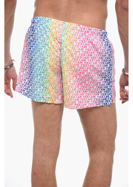 Sorturi de baie YES I AM All-Over Logo Swim Shorts Multicolor Barbati (BM 19179962) 2