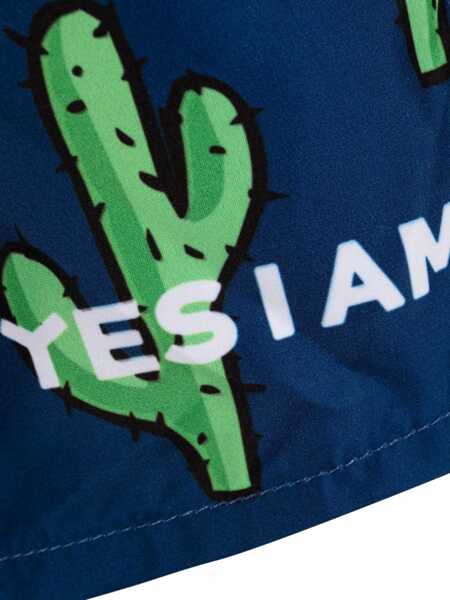 Sorturi de baie YES I AM All Over Cactus Printed Swim Shorts Blue Barbati (BM 19179968) 3