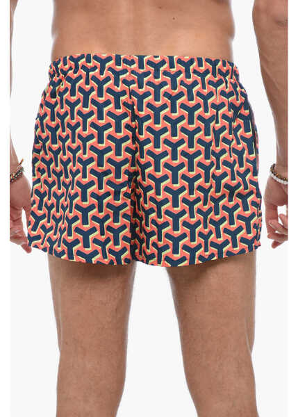 Sorturi de baie YES I AM Monogram Motif Swim Shorts Orange Barbati (BM 19179974) 2