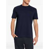 Tricouri Emporio Armani pentru Barbati - Tricouri Emporio Armani Blue Crewneck T-Shirt With Logo Embroidery On The Front In Cotton Man BLUE Barbati (BM 19180503) - B-mall.ro