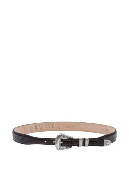 Curele Adriano Meneghetti Palladium leather belt Brown Femei (BM 19180743) 1