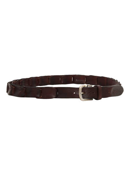 Curele Alberto Luti CALFSKIN BELT IN DARK BROWN COLOR WITH SILVER COLORED BUCKLE Brown Barbati (BM 19180854) 2