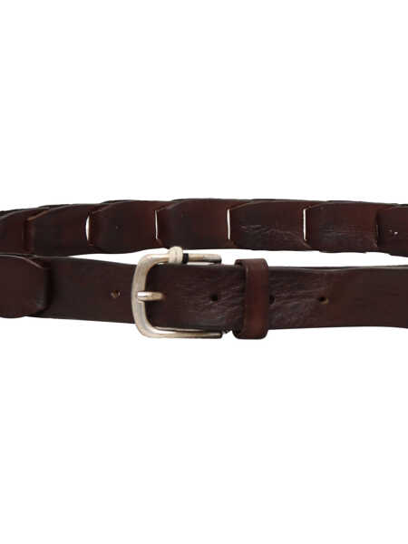 Curele Alberto Luti CALFSKIN BELT IN DARK BROWN COLOR WITH SILVER COLORED BUCKLE Brown Barbati (BM 19180854) 3