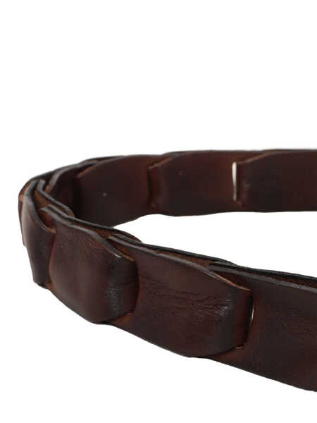 Curele Alberto Luti CALFSKIN BELT IN DARK BROWN COLOR WITH SILVER COLORED BUCKLE Brown Barbati (BM 19180854) 4