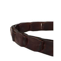 Curele pentru Barbati - Curele Alberto Luti CALFSKIN BELT IN DARK BROWN COLOR WITH SILVER COLORED BUCKLE Brown Barbati (BM 19180854) - B-mall.ro
