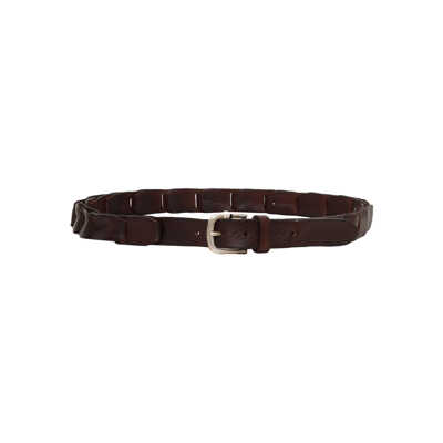 Alberto Luti Curele CALFSKIN BELT IN DARK BROWN COLOR WITH SILVER COLORED BUCKLE
