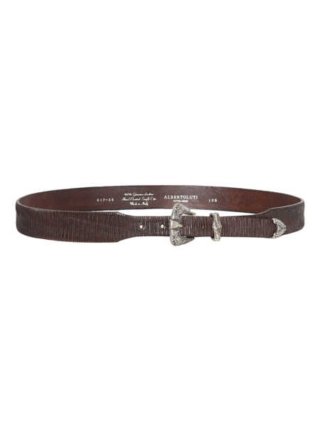 Curele Alberto Luti REAL CALFSKIN BELT IN DARK BROWN COLOR Brown Barbati (BM 19180860) 1